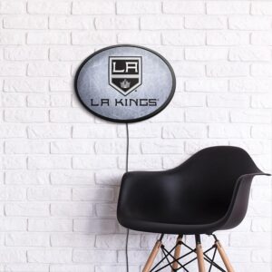 Los Angeles Kings: Ice Rink - Officially Licensed NHL Oval Slimline Illuminated Wall Sign 14" x 18" by Fathead