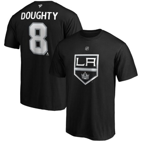 Men's Fanatics Branded Drew Doughty Black Los Angeles Kings Authentic Stack Name & Number Team T-Shirt