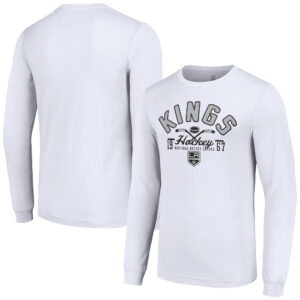 Men's Starter White Los Angeles Kings Puck Long Sleeve T-Shirt