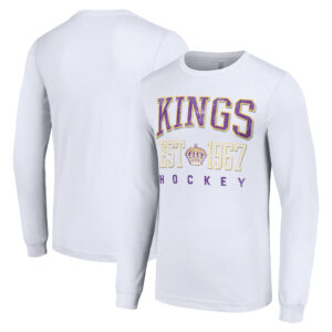 Men's Starter White Los Angeles Kings Retro Graphic Long Sleeve Crew T-Shirt
